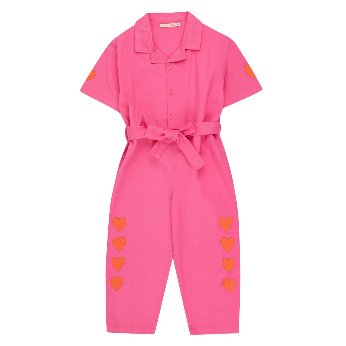TINYCOTTONS - HEARTS JUMPSUIT - dark pink