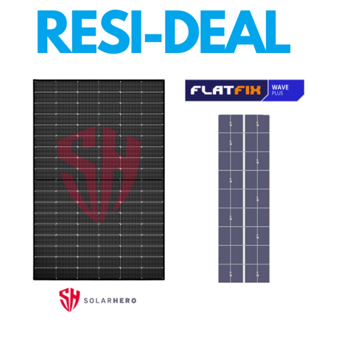 RESI Deal: 36 panels Hero + mounting material Flatfix Wave OW