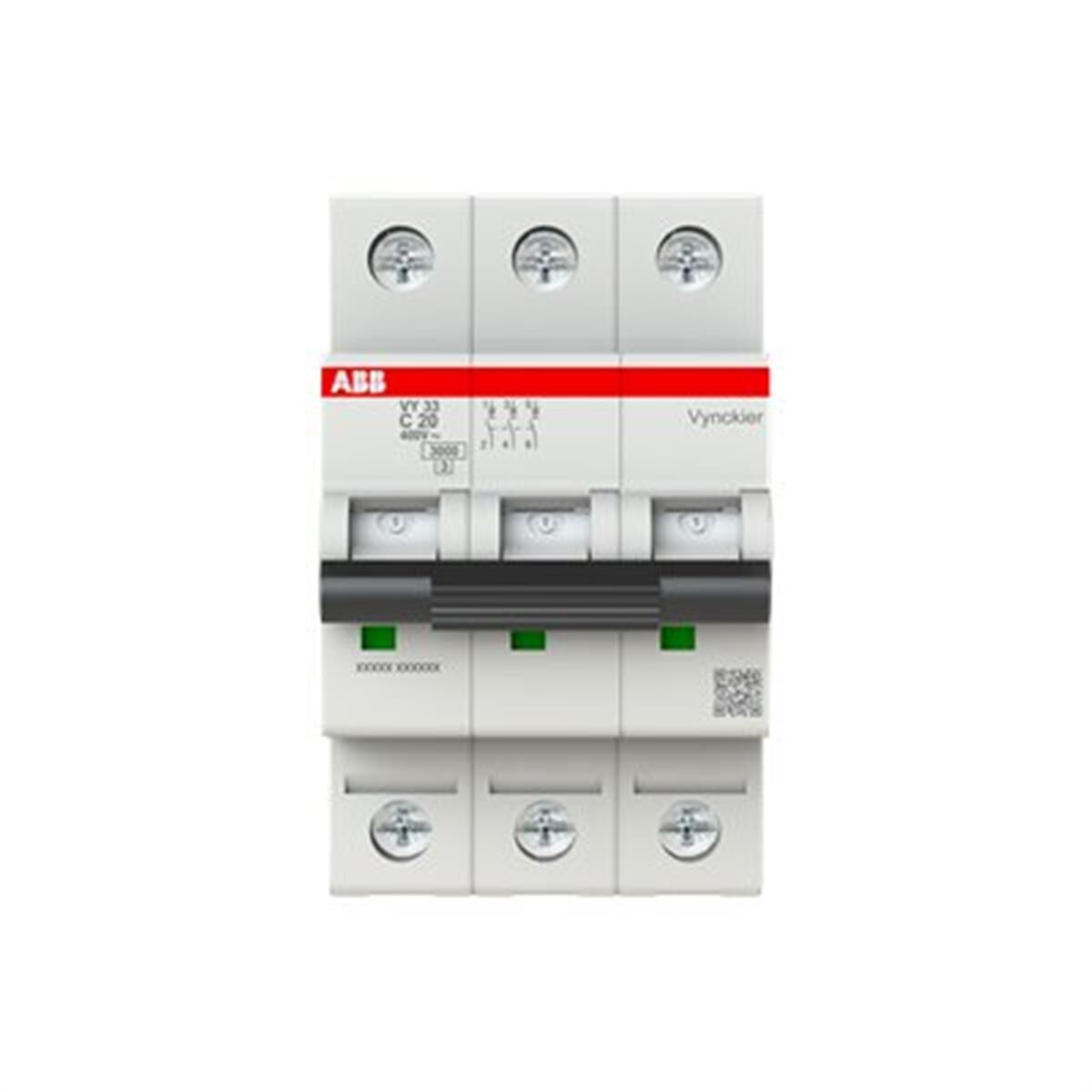 Disjoncteur ABB tripolaire C25 25 A 3 kA