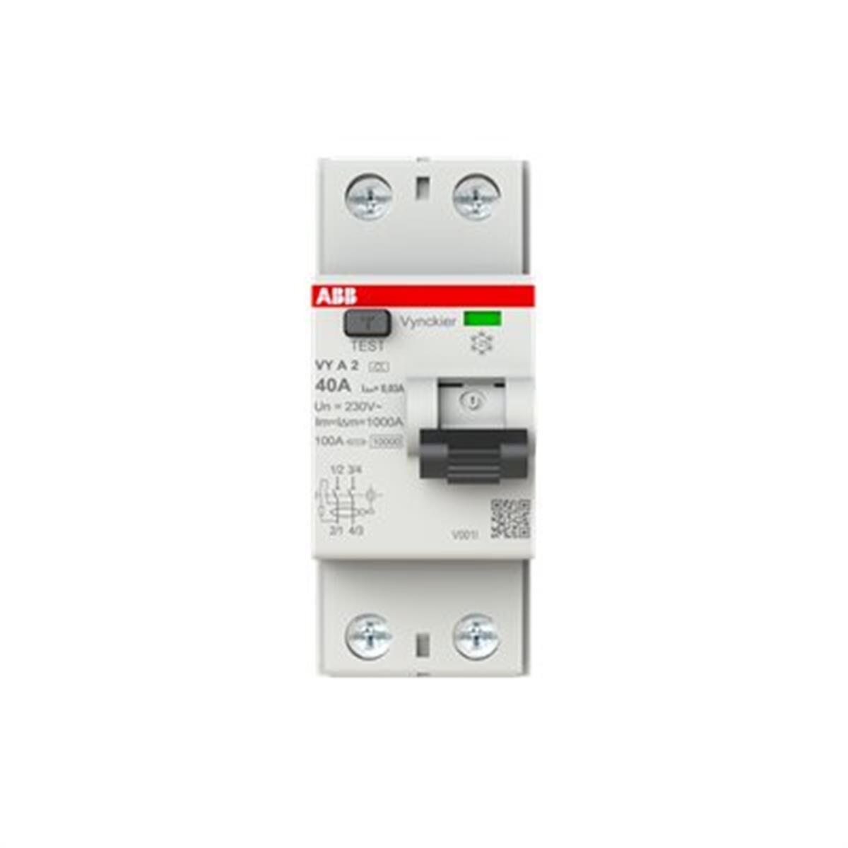 Disjoncteur différentiel ABB, 3 pôles, 63 A, 30 mA, type A